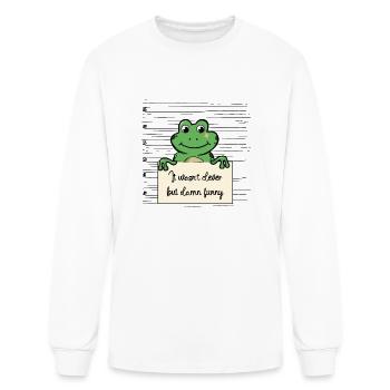 Frog was not clever but funny - Men's Long Sleeve T-Shirt - white - Front