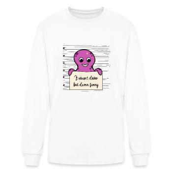 Octopus was not clever but funny - Men's Long Sleeve T-Shirt - white - Front