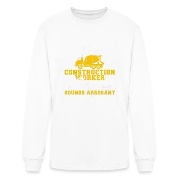 Construction Worker because Superhero sounds - Men's Long Sleeve T-Shirt - white - Front