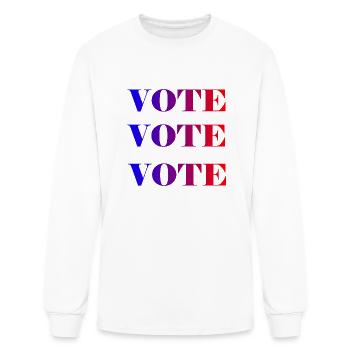 Vote Vote Vote Typographic Design - Men's Long Sleeve T-Shirt - white - Front