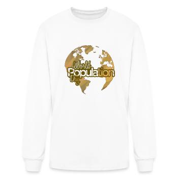 World in Balance: Celebrate Population Day - Men's Long Sleeve T-Shirt - white - Front