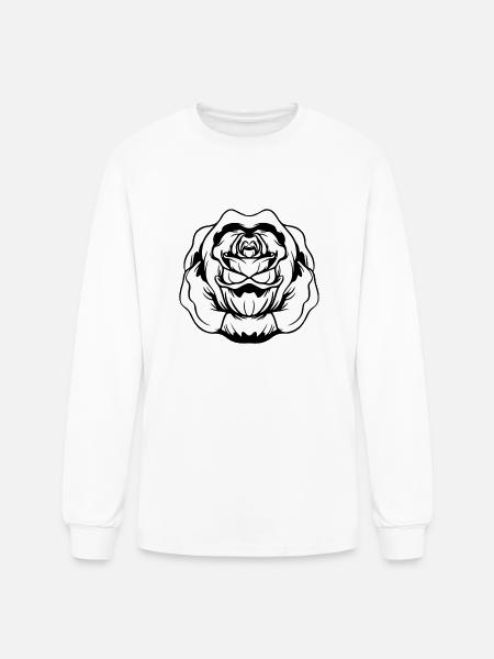 rose flower - Men's Long Sleeve T-Shirt - white