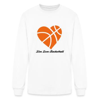 Live Love Basketball Heart - Men's Long Sleeve T-Shirt - white - Front