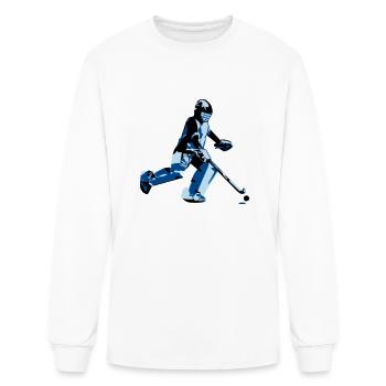Gardien de but de hockey - T-shirt à manches longues Homme - blanc - Devant