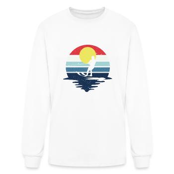 Retro Water Ski Skiing Sunset Water Sports - Men's Long Sleeve T-Shirt - white - Front