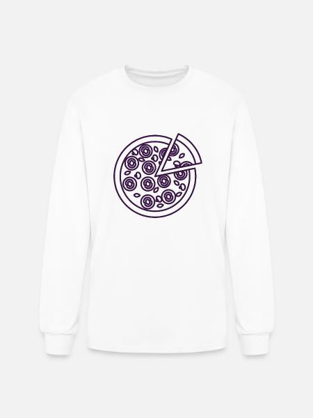 White Whole Pizza Icon - Men's Long Sleeve T-Shirt - white