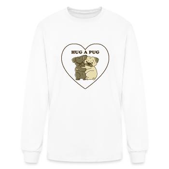 Hug A Pug - Men's Long Sleeve T-Shirt - white - Front