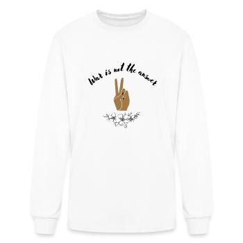 War Is Not the Answer Peace Design Fitted Scoop - Men's Long Sleeve T-Shirt - white - Front