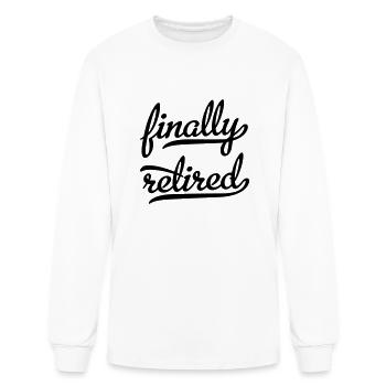 Finally retired - Men's Long Sleeve T-Shirt - white - Front
