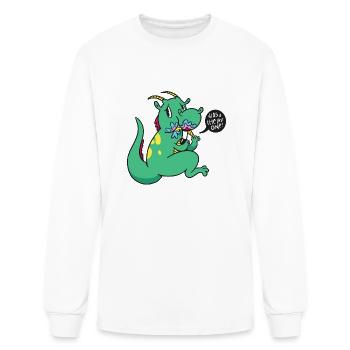 Dragon eats unicorn funny unicorns design - Men's Long Sleeve T-Shirt - white - Front