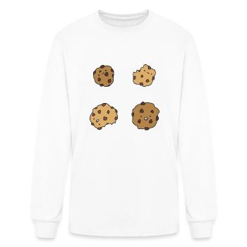 Cute Chocolate Chip Cookies Design - Men's Long Sleeve T-Shirt - white - Front