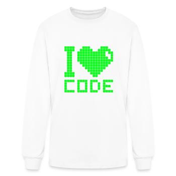 I Love Code Mono - Men's Long Sleeve T-Shirt - white - Front