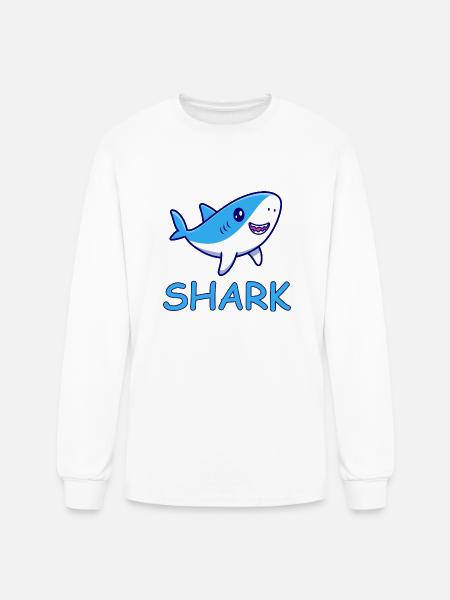 SHARK - Men's Long Sleeve T-Shirt - white