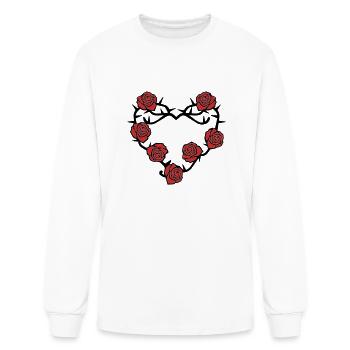 Roses and Thorns Heart - Men's Long Sleeve T-Shirt - white - Front
