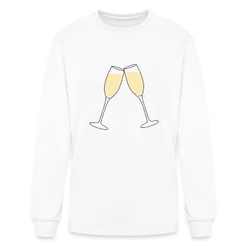 Champagne Glass Toast - Men's Long Sleeve T-Shirt - white - Front