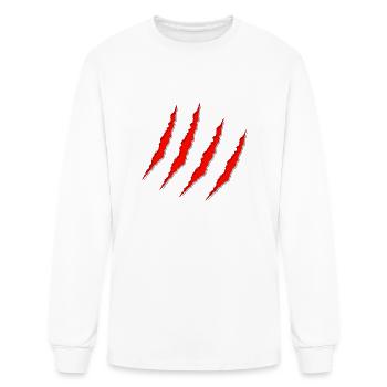 red claws scratches - Men's Long Sleeve T-Shirt - white - Front