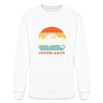 Interlaken Swiss Vintage Mountain Lovers Throwback - T-shirt à manches longues Homme - blanc - Devant