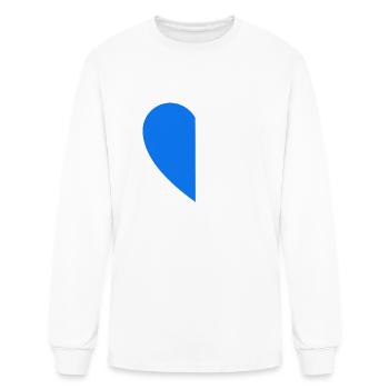 white blue heart - Men's Long Sleeve T-Shirt - white - Front
