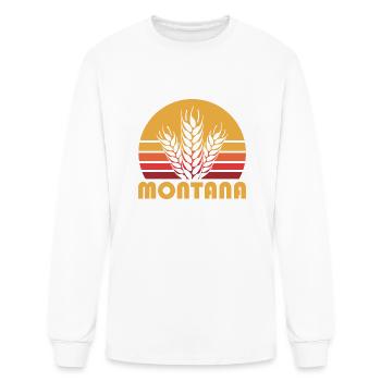Retro Montana Wheat Grain Farming - Men's Long Sleeve T-Shirt - white - Front