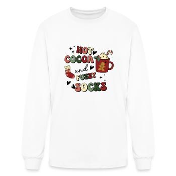 Hot Cocoa And Fuzzy Socks - Men's Long Sleeve T-Shirt - white - Front