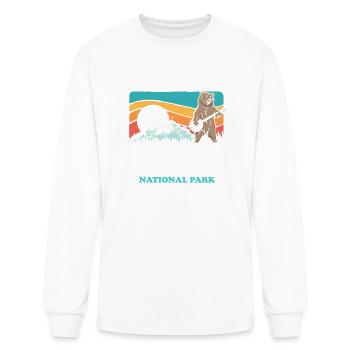 Parc national des Glaciers Montana Montagnes - T-shirt à manches longues Homme - blanc - Devant