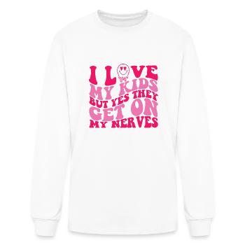 I Love My Kids But Yes They Get On My Nerves - Men's Long Sleeve T-Shirt - white - Front