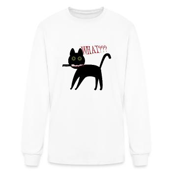 Funny Halloween Black Cat And Knife - Men's Long Sleeve T-Shirt - white - Front