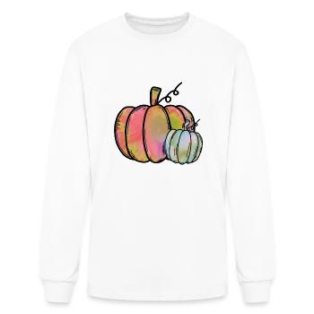 Tie Dye Pumpkin - Men's Long Sleeve T-Shirt - white - Front