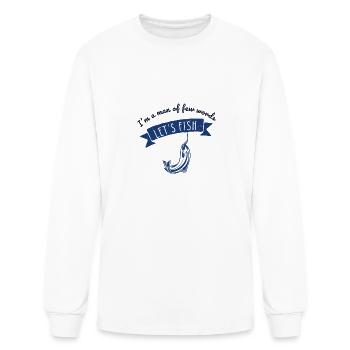 funny fishing art for men fishing fisherman fisher - Men's Long Sleeve T-Shirt - white - Front