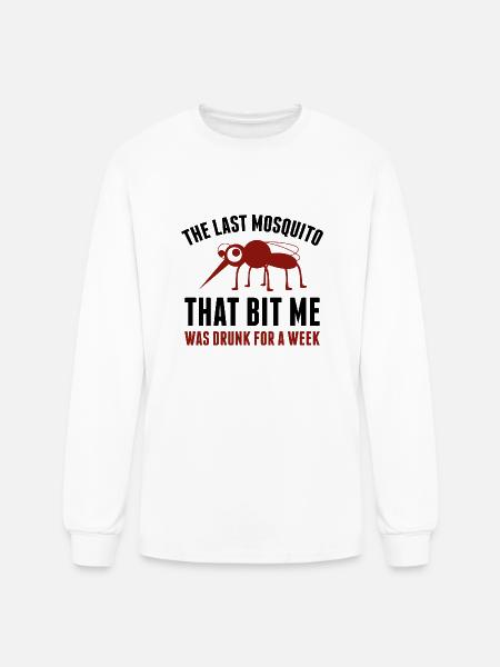 Drunk Mosquito - Men's Long Sleeve T-Shirt - white