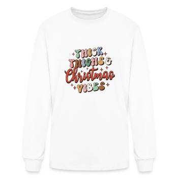 Thick Things Christmas Vibes - Men's Long Sleeve T-Shirt - white - Front