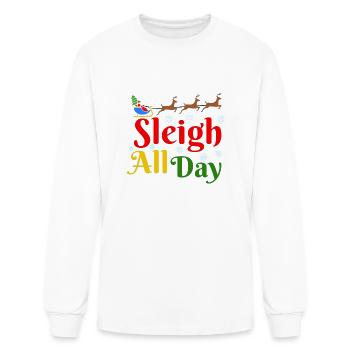 Sleigh all Day, Christmas - Men's Long Sleeve T-Shirt - white - Front