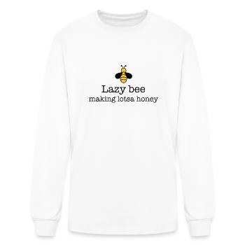 Lazy Bee, making lotsa money - Men's Long Sleeve T-Shirt - white - Front