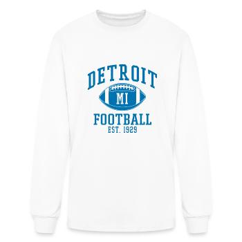 Detroit Football Vintage Michigan Retro Lion - Men's Long Sleeve T-Shirt - white - Front
