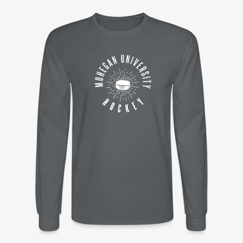 White Mohegan U Hockey Series Logo - Men's Long Sleeve T-Shirt