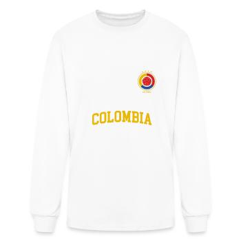 Colombie Football n°10 Drapeau colombien Camiseta Fut - T-shirt à manches longues Homme - blanc - Devant
