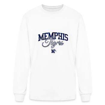 Memphis Tigers Distressed - Men's Long Sleeve T-Shirt - white - Front