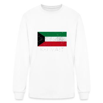 Kuwait National Flag Distressed - Men's Long Sleeve T-Shirt - white - Front