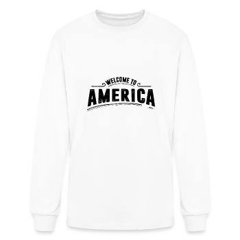 Bienvenue en Amérique - T-shirt à manches longues Homme - blanc - Devant