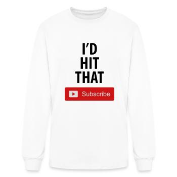 I'd hit that subscribe button! - Men's Long Sleeve T-Shirt - white - Front