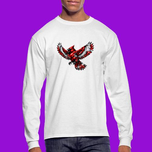 Silver Cardinal in Flight - Men's Long Sleeve T-Shirt