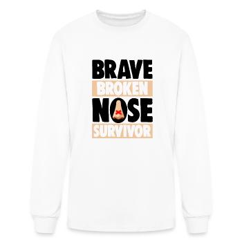 Brave Broken Nose Survivor - Men's Long Sleeve T-Shirt - white - Front