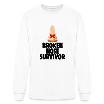 Broken Nose Survivor - Men's Long Sleeve T-Shirt - white - Front