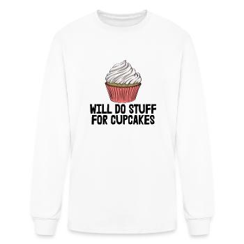 Will Do Stuff For Cupcakes - Men's Long Sleeve T-Shirt - white - Front