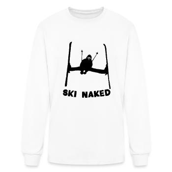 Ski Naked - Men's Long Sleeve T-Shirt - white - Front