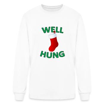 Well Hung - Men's Long Sleeve T-Shirt - white - Front