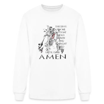 The Crusader The Devil Saw Me Knight Templar - Men's Long Sleeve T-Shirt - white - Front