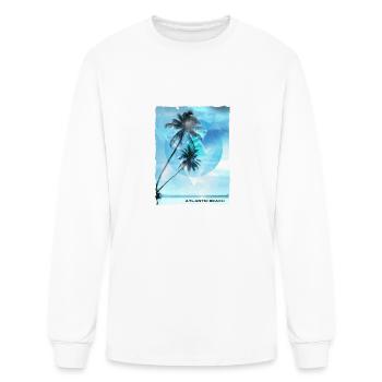 Artistic Atlantic Beach Florida Palm Tree Vacation - Men's Long Sleeve T-Shirt - white - Front