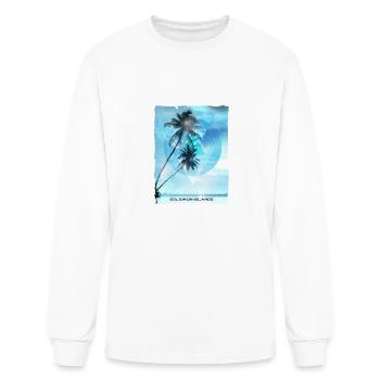 Artistic Solomon Islands Palm Tree Vacation - Men's Long Sleeve T-Shirt - white - Front