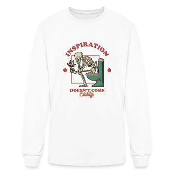 Inspiration Does Not Come Easily - Men's Long Sleeve T-Shirt - white - Front